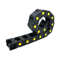 HLTNC 1000mm R55 25mm X 38mm Innengröße Gelber Punkt Schwarze Kunststoff-Kabelkette für CNC