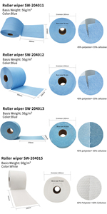 Rollo de Papel Toalla Industrial Desechable Azul Blanco, Rollo de Papel Multiusos de Alta Resistencia Absorbente de Aceite - Product Image 4