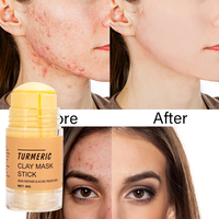 Rouleau de masquage de thé d'aubergine original de marque privée sur le visage crème au charbon de bois médiane purifiant l'acné argile masque vert bâton