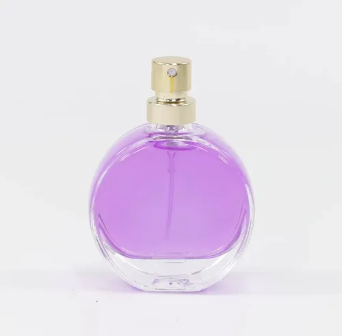 Yüksek kalite 30ml 50ml 100ml lüks temizle parfüm şişesi düz yuvarlak parfüm cam şişe sıkma sprey ile