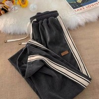 Pantaloni in velluto a coste da uomo e ragazzo, modello ampio a gamba larga, alla moda, sportivi e casual