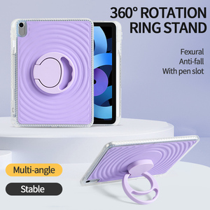 Étui pour iPad avec support rotatif à 360°, coque transparente pour tablette avec emplacement pour stylet, texture antidérapante, anti-chute pour iPad 10e et 11e génération - Product Image 1