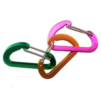 Mini mousqueton en aluminium personnalisé avec logo, en forme de D, porte-clés à ressort pour événements extérieurs et cadeaux promotionnels