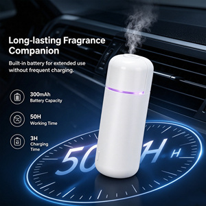 Diffuseur d'arômes ultrasonique intelligent mini pour voiture, rechargeable, diffuseur de parfum à clipser sur grille d'aération, flacon désodorisant suspendu pour voiture, vente en gros - Product Image 4