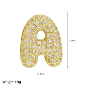 YIMEIL & DIY Personnalisé – Bracelet à <span class=keywords><strong>Lettres</strong></span> Bulles en Zircon A-Z (26 <span class=keywords><strong>Lettres</strong></span>) avec Chaîne – Combinaison Nom Personnalisé – Combinaison Libre - Product Image 6