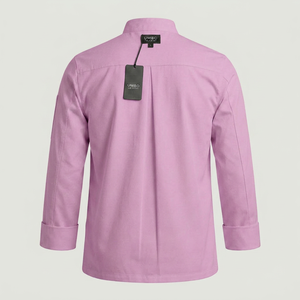 Chaqueta de cocina de manga larga de tela para restaurante, abrigo de chef, diseño moderno, uniforme de chef profesional, ajuste cómodo y suave - Product Image 2