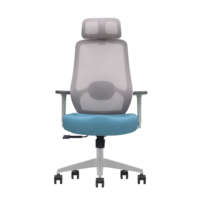 Chaise de bureau ergonomique confortable avec dossier lombaire rembourré, en mousse et tissu, pivotante, inclinable, de direction, pour le travail, l'ordinateur, les conférences, le bureau