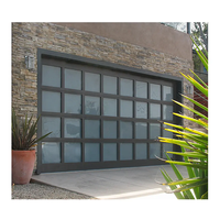 9x8 9x7 16x7 Porte de garage sectionnelle moderne à panneau de verre trempé en aluminium pleine vue Prix Porte de garage en plexiglas