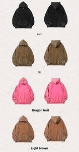 Aceptamos <span class=keywords><strong>Sudadera</strong></span> con capucha antigua y lavada de algodón de 350g de tamaño extra grande hecha a medida para hombres y mujeres Tops sueltos de algodón puro Batik - Product Image 5