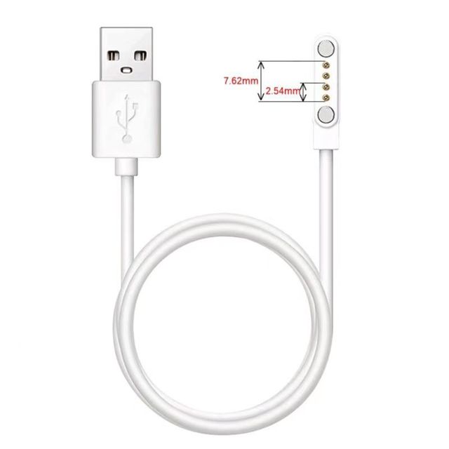 Portable  USB Magnetic Pogo Pin Charger 2 Pin 4 Pin Charging Cable Cord for Smart Watch