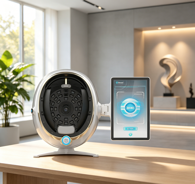 All-in-One AI Face Skin Tester Machine Real-Time Report QR Code Sharing WiFi Enabled EU Plug Compatible for Beauty Institutes