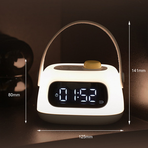 Lampe de chevet LED rechargeable portable avec réveil pour enfants - Product Image 2