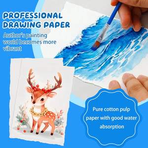 Papel de Acuarela Ecológico Hecho a Mano, Personalizable, 300 GSM, con Borde Decorativo, Papel Texturizado de Algodón, Invitaciones, Pastel al Óleo - Product Image 6