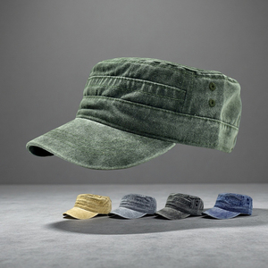 Bán Buôn Anh Retro Flat Top Gorras Rửa Bông Mũ Bóng Chày Tùy Chỉnh Cổ Điển Thêu Vá Mens Hat - Product Image 1