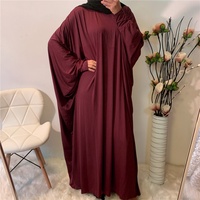 Abaya une pièce pour femmes musulmanes, robe de prière, col rond, manches chauve-souris, robe longue maxi islamique de Dubaï, robe ample respirante (6210)