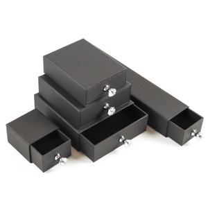 Caja de Regalo de Lujo Crown Win, Ecológica, Hecha con Materiales Reciclados, con Cajón Deslizante, para Joyería, Envíos, Color Negro Mate - Product Image 1