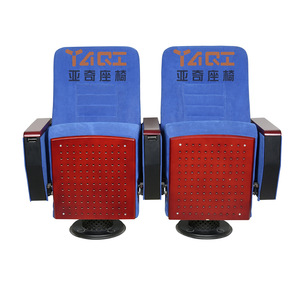 เก้าอี้หอประชุมยี่ห้อ Yachi รุ่น YA-L203C โครงอะลูมิเนียมอัลลอยด์ พับได้ สีน้ำเงินเข้ม พร้อมที่วางแขน เหมาะสำหรับห้องบรรยายในโรงเรียน - Product Image 2