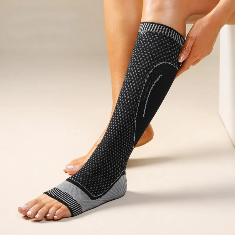 Newest Custom 20-30mmHg Compression Foot Leg Ankle Calf Sleeve For Plantar Fasciitis Heel Pain