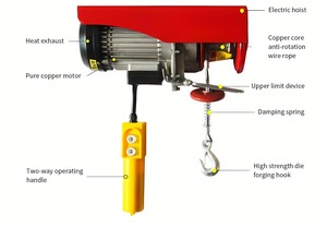 高品質ポータブルリフティングワイヤーロープミニ電動ホイスト500kg電動ウインチ単相電動ホイスト家庭用ワークショップ向け - Product Image 3