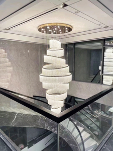 <span class=keywords><strong>Milan</strong></span> Villa candelabro de cristal sala de estar dúplex escalera Luz de lujo elegir vacío simple restaurante iluminación - Product Image 2