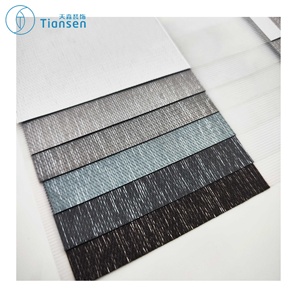 Persianas Enrollables Motorizadas Minimalistas Integradas de Estilo Zebra Horizontal, Diseño Art <span class=keywords><strong>Deco</strong></span> Negro Personalizable para Ventanas Interiores del Hogar - Product Image 5