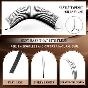 Extensions de <span class=keywords><strong>cils</strong></span> 5D Flora Spikes en gros, <span class=keywords><strong>cils</strong></span> féériques 5D effilés C/D/LC/LJ/LU, base plate, faux <span class=keywords><strong>cils</strong></span> préfabriqués effet mouillé - Product Image 2