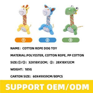 Produttore all'ingrosso <span class=keywords><strong>giraffe</strong></span> cavallo dinosauro Design Logo personalizzato masticare cane peluche corda giocattoli - Product Image 2