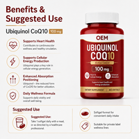 Gélules de CoQ10 Ubiquinol Premium pour un soutien biodisponible, CoQ10 actif de haute pureté, Complément de bien-être, Vente en gros OEM