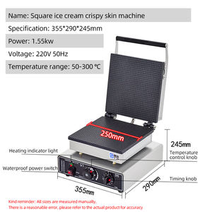 Rollo de huevo cuadrado comercial y máquina de galletas de helado Calor eléctrico para uso en restaurantes - Product Image 2