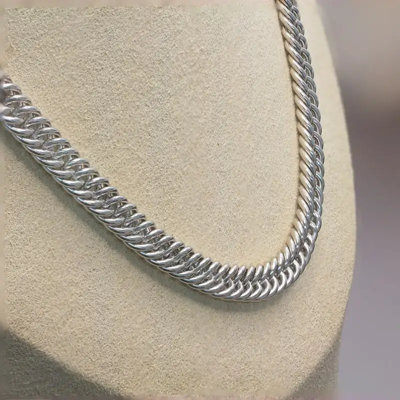 Paston 925 Sterling Silver Cuban Chain Necklace Women Men Link Chain 6mm 8mm 20inches 14inches Custom Size