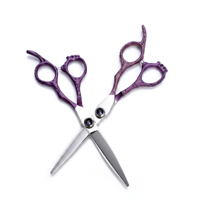 Professional Beauty Stainless Steel Right-Handed <b>Thinning</b> Barber Hair Scissors with Bent Golden Handle-SWISHER INTERNATIONAL - Product Image 1