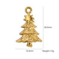 Breloques en acier inoxydable plaqué PVD, motifs crucifix, étoile, champignon, nœud papillon, strass et pendentifs sapin de Noël, fournitures pour la fabrication de bijoux