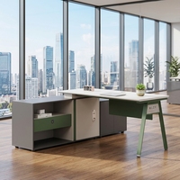 Poste de travail en îlot de bureau, bureau informatique moderne en bois, cloison de séparation pour employés, ensemble de mobilier de luxe en forme de L pour personnel