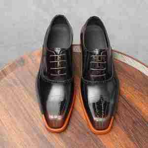 Zapatos de Vestir de Cuero Patentado Británico para Hombre, Talla Grande, Punta en Pico, Formales, Casuales, Ideales para Novios y Bodas - Product Image 3