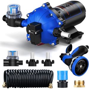 Bomba de Agua CrestWave de 12V CC, 7GPM, 70PSI, de 5 Cámaras, Autocebante, de Diafragma, para Uso Marino en Embarcaciones - Product Image 5