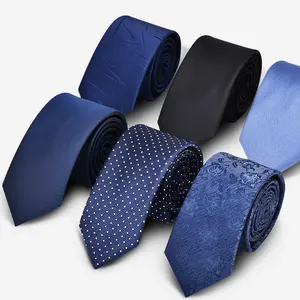 mustard floral tie Suppliers-Custom Logo OEM Service 100% Silk Jacquard Woven Paisley Men Tie Classic Blue Tie