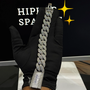 สร้อยข้อมือคิวบันลิงค์แบบพรีเมียมขนาด 19 มม. ประดับเพชรโมอิสซาไนต์เต็มเส้น เงินแท้ 925 สไตล์ฮิปฮอปสุดหรู สร้อยข้อมือดีไซน์โดดเด่น - Product Image 5