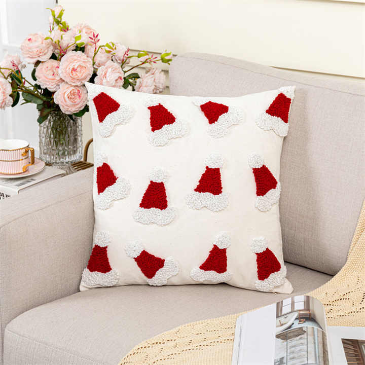 2024 New RTS Christmas Cushions Cozy Xmas Holiday Decor Pillows Red Hat