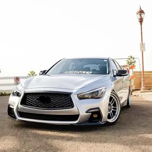 Pour Q50 Q50S 2014-2017 Q50 Q50S 2018-2021 : Grille avant de remplacement en nid d'abeille, grille supérieure de capot de style racing, kit carrosserie - Product Image 3