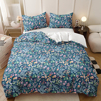 Ensemble de housse de couette pour lit king size, style floral frais et naturel, imprimé en 3D, 100% polyester, 500TC, vente en gros