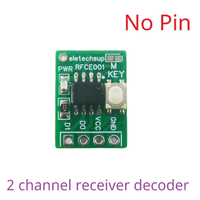 RFCE001 Mini 2CH 433MUHF Récepteur sans fil PT2262 2264 EV1527 Décodeur domotique intelligent ASK OOK Apprentissage Décodage à code fixe