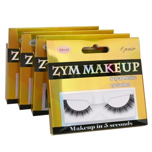 1 Pair Self <b>Adhesive</b> Press on False Eyelashes No Glue Natural Look Strip <b>Lashes</b> - Product Image 4