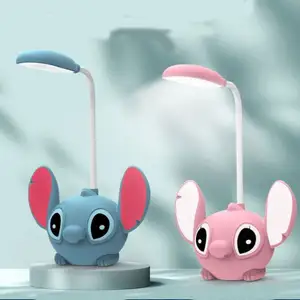 New Cartoon Lamp Cute Creative Stitch Charge 2 in 1 Desk Lamp Pencil Sharpener Student Supplies For Boys Girls Ladies Gifts