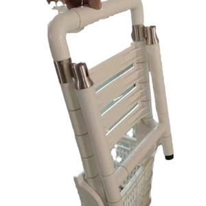 Jia Mingwei <b>Shower</b> Chair Stainless Steel <b>Folding</b> Bath <b>Stool</b> Non Slip Safety Seat Standard Size Yellowish White - Product Image 4