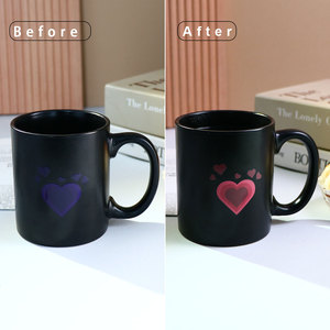 Quá trình mới nhiệt nhạy cảm decal thay đổi màu sắc Mug gốm tùy chỉnh ma thuật Mug cho hot đồ uống - Product Image 1