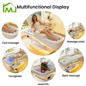 Cama de Salón de Belleza con Elevación Eléctrica, Lavabo Japonés para el Cabello, Cama de Spa para Lavado de Cabello, Pies y Cabeza - Product Image 5