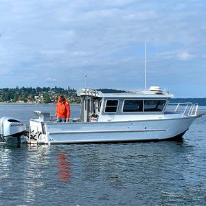 Grand bateau de pêche à toit rigide soudé en aluminium d'usine avec cabine nouvelle condition péniche de débarquement pour une utilisation de divertissement - Product Image 1