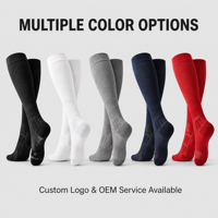 Chaussettes de sport mi-hautes OEM en polyester et nylon, chaussettes de compression tricotées, chaussettes rembourrées pour le football et la course à pied, logo personnalisé