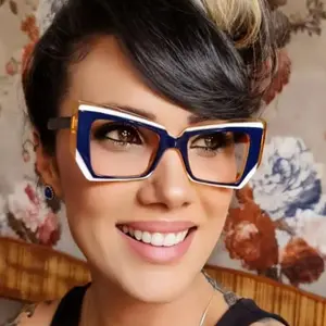 Bingkai TR90 mewah buatan Tiongkok kacamata anti cahaya biru optik bingkai kacamata mode untuk wanita