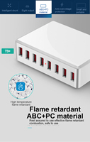 Chargeur rapide multi-ports USB2.0 8 ports 50W 5V en gros, station de charge de bureau pour ordinateur portable/téléphone/tablette/montre/écouteurs